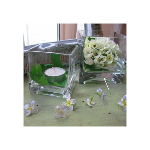 Vase verre carré médium - Photo n°1