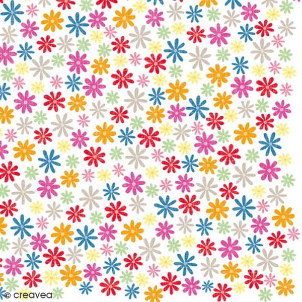 Serviette en papier Fleur - Petites fleurs multicolores - 20 pcs - Photo n°1