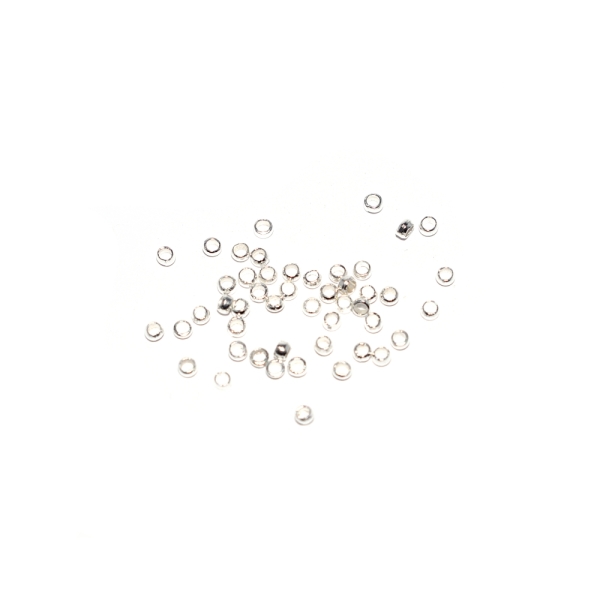 Perles à écraser 2 mm argenté brillant x10 - Photo n°1