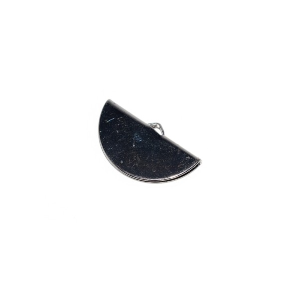 Pince cordon demi-lune plat arrondi métal 15,5x28 mm argenté - Photo n°1