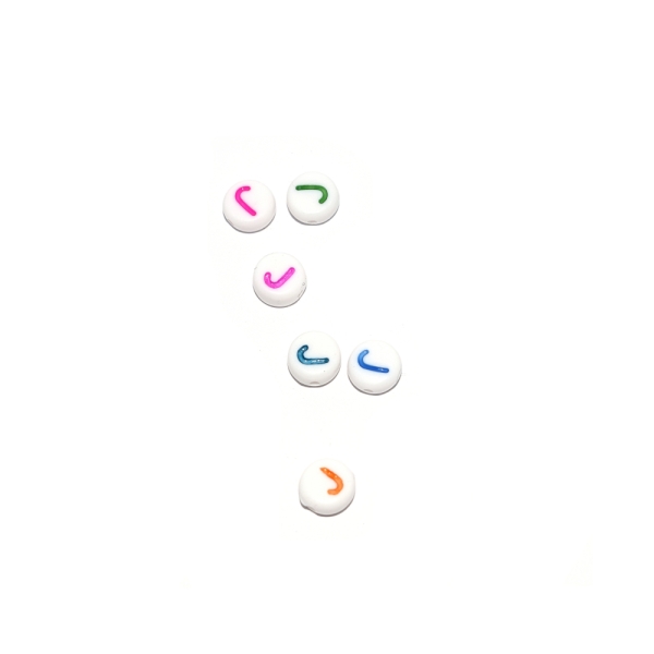 Perle ronde lettre J acrylique multicouleurs 7 mm - Photo n°1