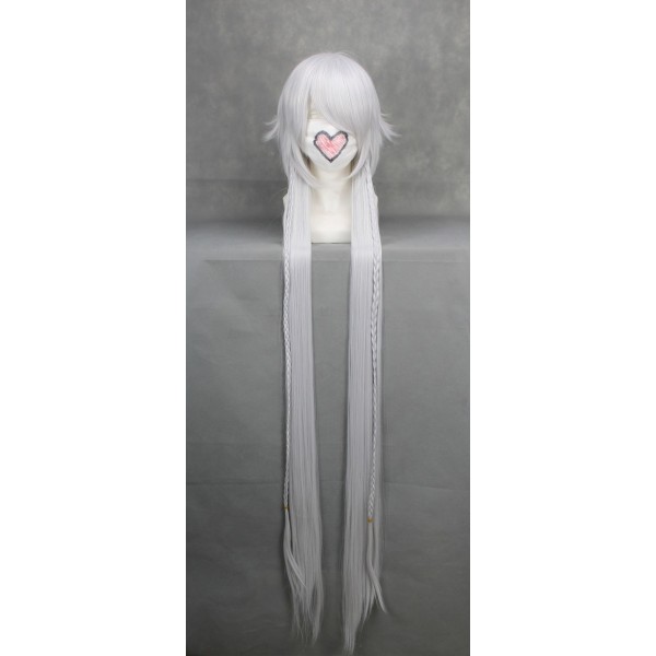 Perruque longue grise blanche 135cm, cosplay alice pandora hearts - Photo n°1