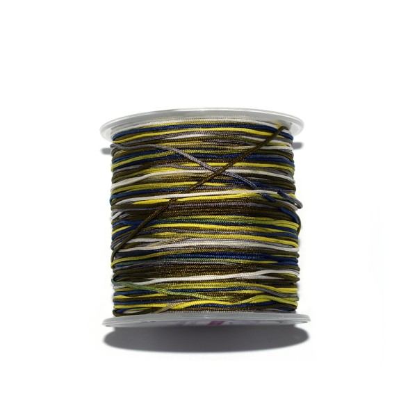 Fil nylon tressé 1 mm multicouleurs (jaune, vert, bleu, gris) x1 m - Photo n°1
