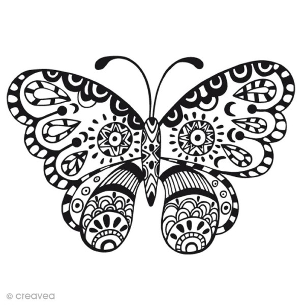 Tampon zentangle - Papillon - 6 x 4 cm - Photo n°1