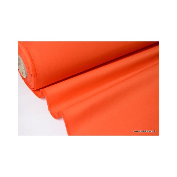 Tissu sergé coton mi-lourd Orange 260gr/m² - Photo n°1