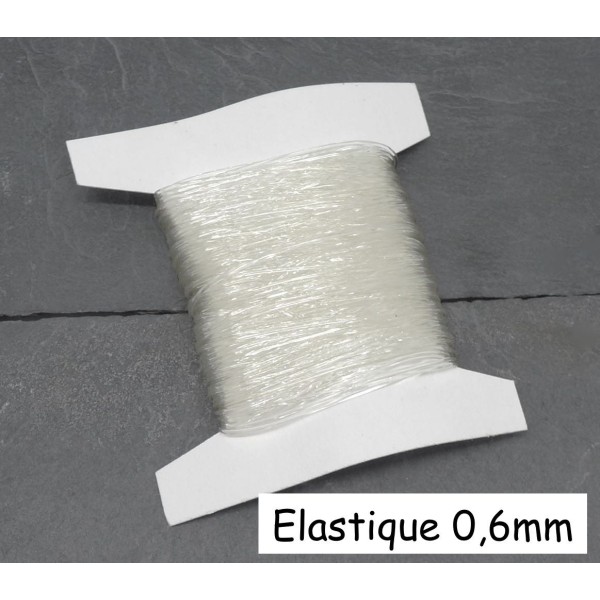 15m Fil Élastique Transparent 0,6mm - Fil Crystal Élastique - Photo n°1