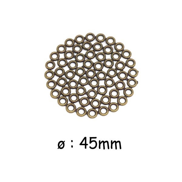 2 Perles Connecteurs Rosace En Métal Ajouré De Couleur Bronze 45mm - Photo n°1