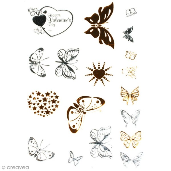 Tatouage temporaire Bijoux - Papillons - 18 tattoos - Photo n°1