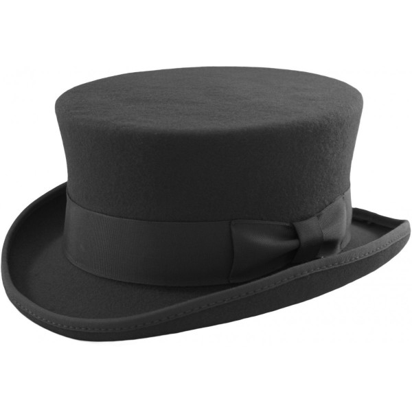 Chapeau haut de forme court noir, victorien élégant mariage chic - Photo n°1
