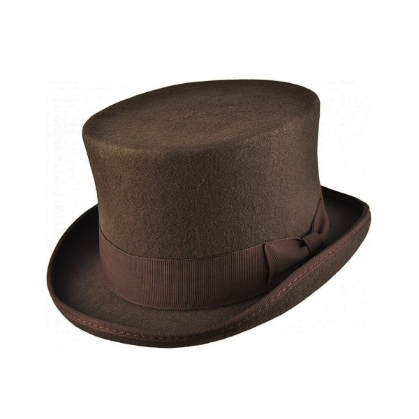 Chapeau haut de forme marron, victorien élégant steampunk - Photo n°1