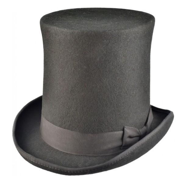 Grand chapeau haut de forme noir, victorien élégant steampunk 19ème siècle - Photo n°1