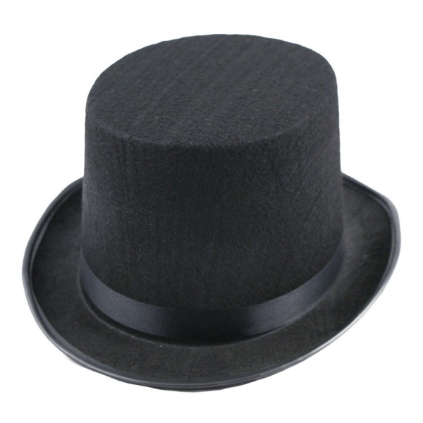 Chapeau fantaisie haut de forme noir, déguisement victorien élégant chic - Photo n°1