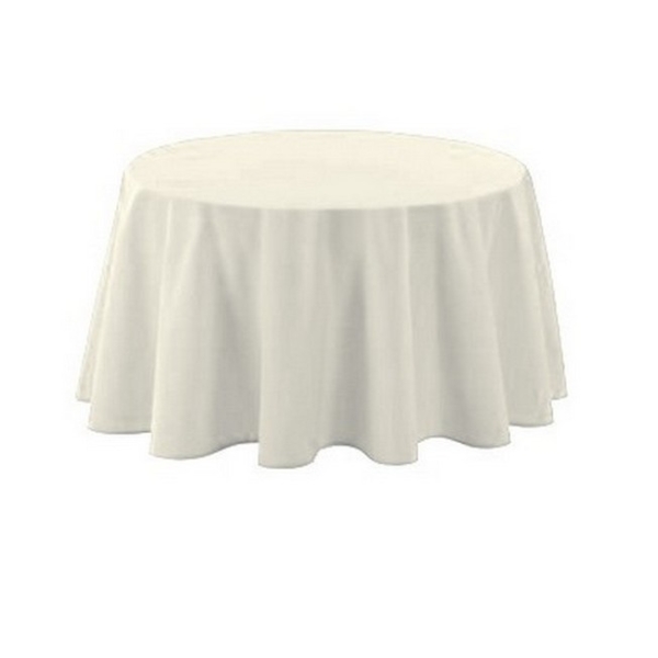 Nappe polyester ronde D180 cm blanche - Photo n°1