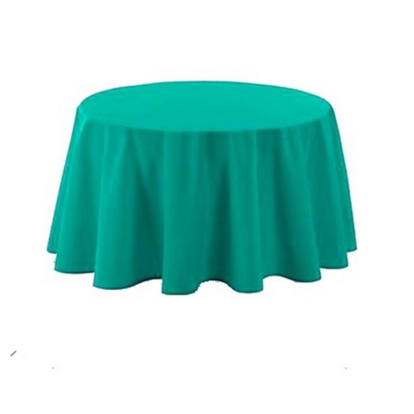 Nappe polyester ronde D180 cm turquoise - Photo n°1