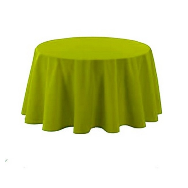 Nappe polyester ronde D180 cm vert anis - Photo n°1