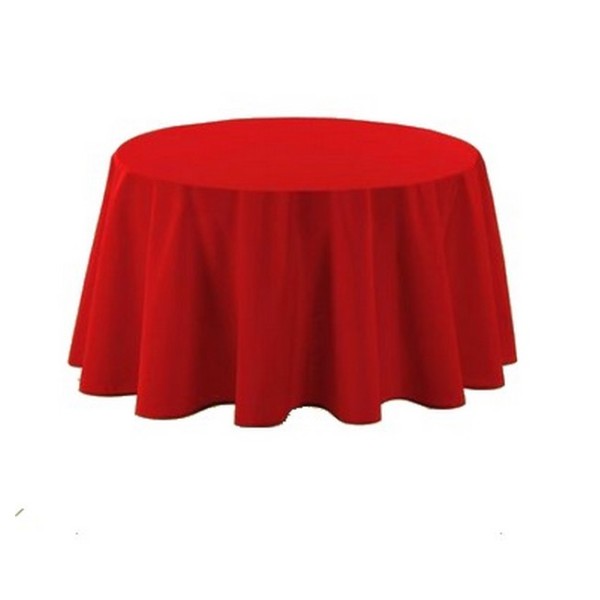 Nappe polyester ronde D180 cm rouge - Photo n°1