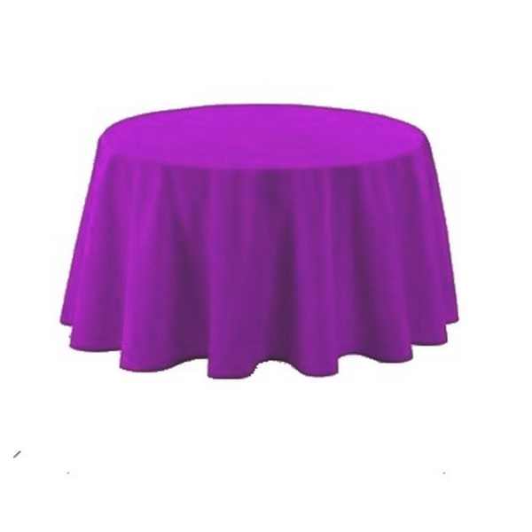 Nappe polyester ronde D180 cm violette - Photo n°1