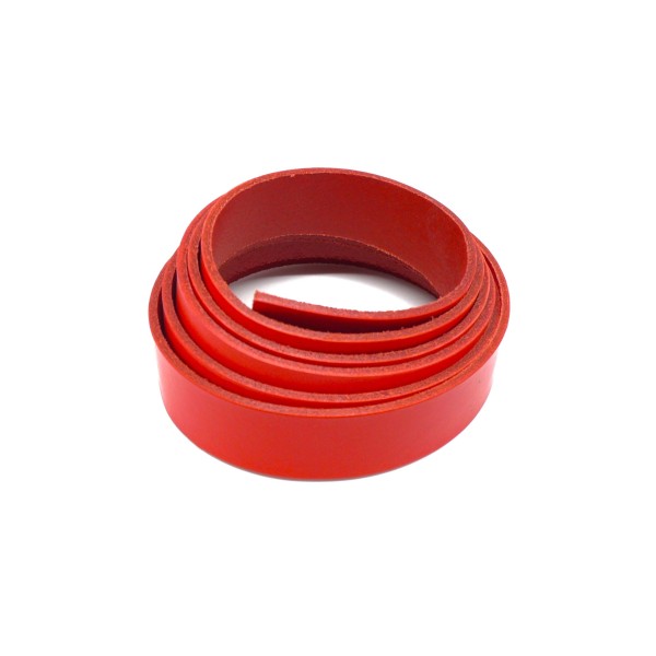 40cm Lanière Cuir Large Rouge 25mm - Cuir Véritable Pour Anse De Sac, Bracelet - Photo n°2