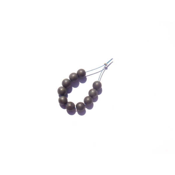 Hématite mate grise et noire : 10 perles 8 MM de diamètre - Photo n°1