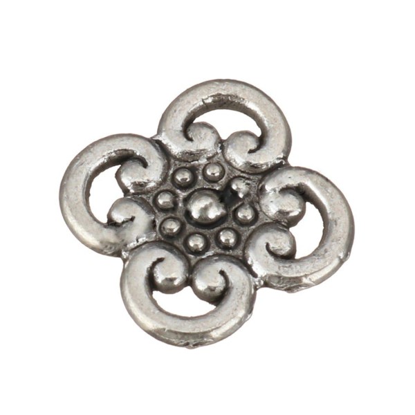 4pcs Antique Ton Argent Fleur en Métal Pendentif Charms Perles tchèque tchèque, Constatations 16mm - Photo n°1