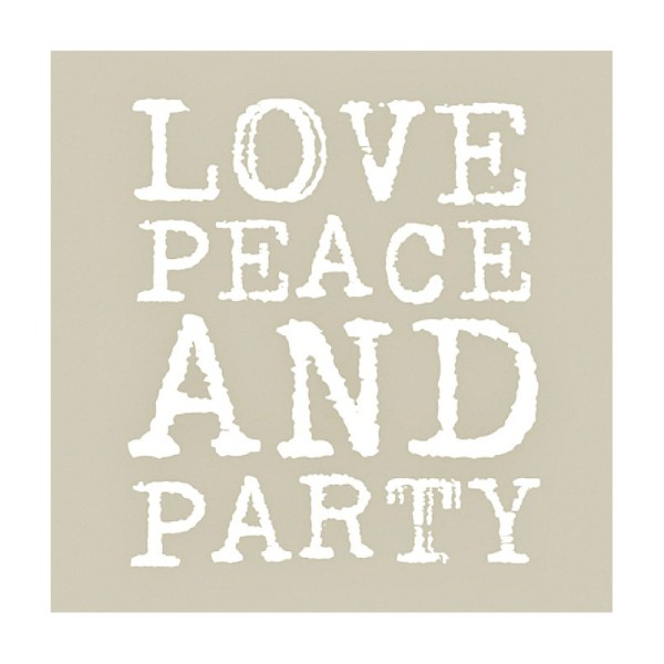 Serviettes papier love, peace & party taupe - Lot de 20 - Photo n°1