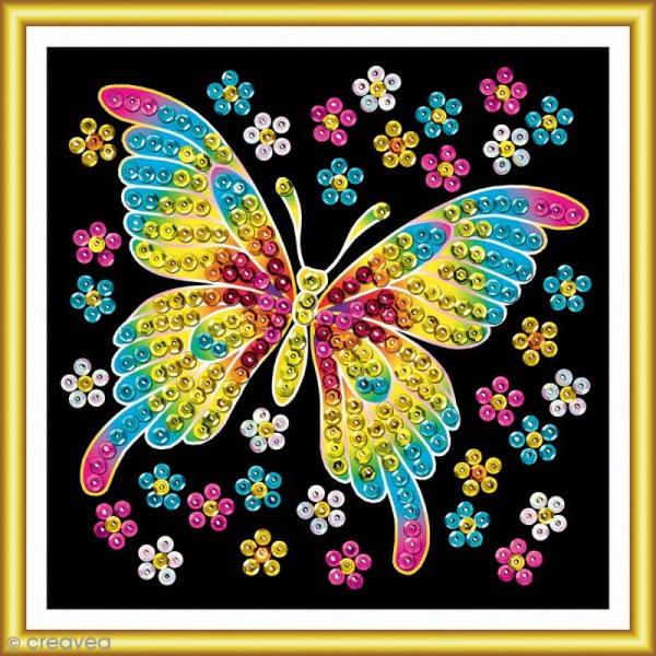 Sequin art 60 minutes - Papillon - Tableau 17 x 17 cm - Photo n°2