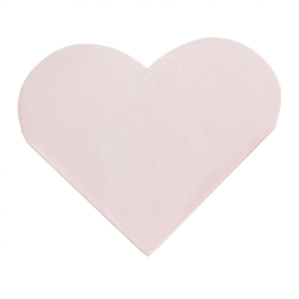 Serviettes papier coeur rose tendre - Photo n°1