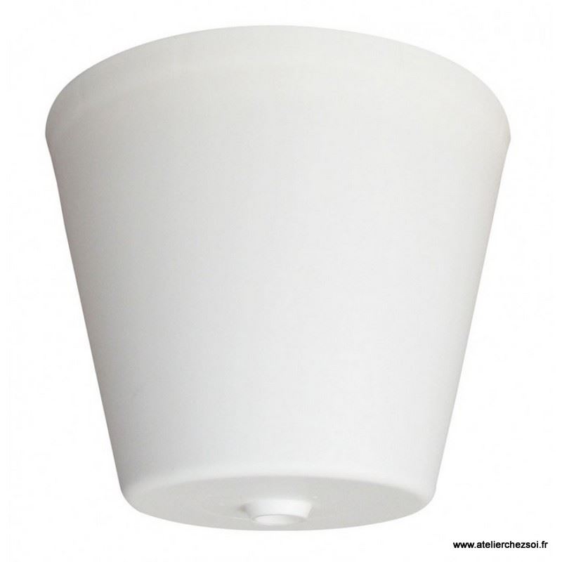 Pavillon cache-fils plastique blanc conique - Kit électrique lampe - Creavea