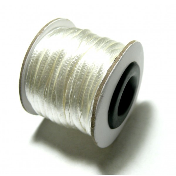 H01B01 Lot 1 rouleau de 15 mètres fil nylon pour Macramé 1.5mm Blanc - Photo n°1