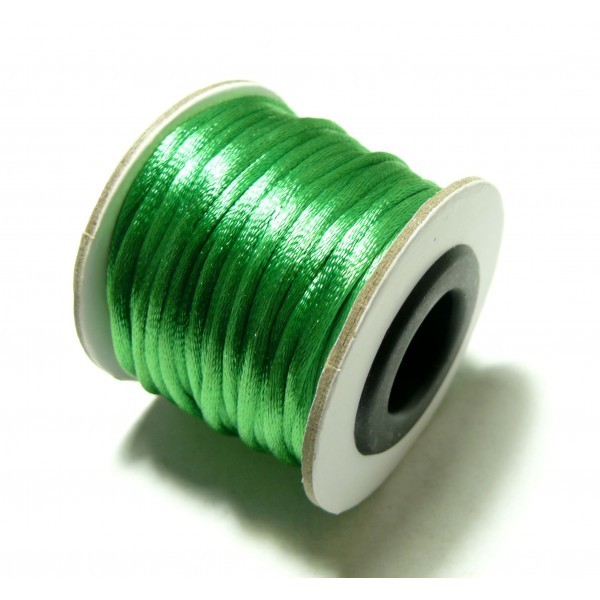 H01A11 Lot 1 rouleau de 10 mètres fil nylon pour Macramé 2mm Vert - Photo n°1