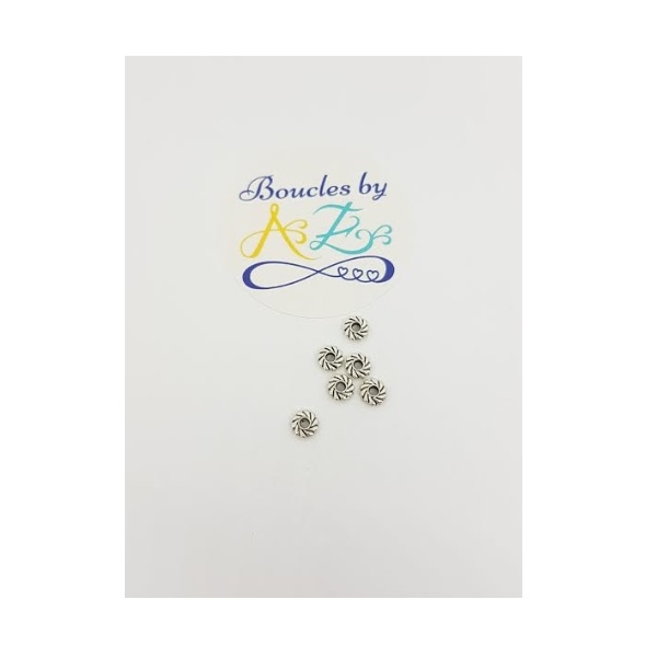 Perles intercalaires fleurs argentées 5mm x50 - Photo n°1