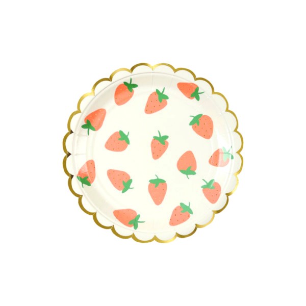 Assiettes gâteaux fraises - Photo n°1