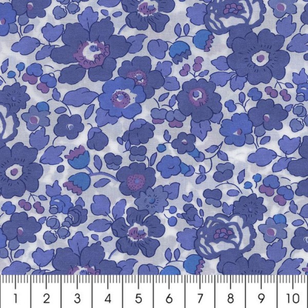 Tissu Liberty Betsy bleu - 2019 T - Par 10 cm (sur mesure) - Photo n°2