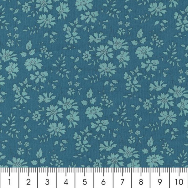 Tissu Liberty Capel bleu turquoise - 3055 D - Par 10 cm (sur mesure) - Photo n°2