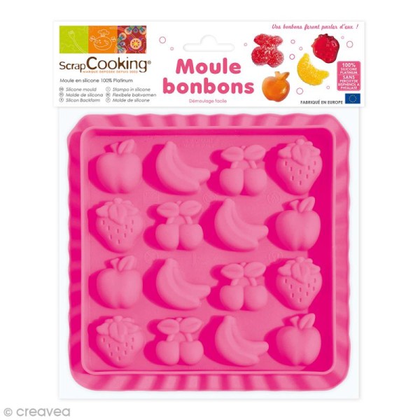 Moule silicone 3D Bonbons fruits - 16 éléments - Photo n°1