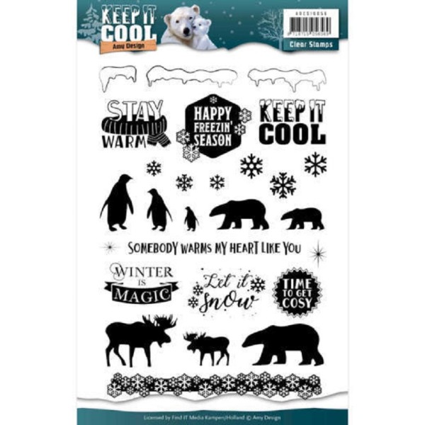 Tampon clear Amy Design - Keep it cool - 27 pcs - Photo n°1