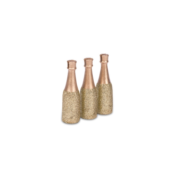 Marque-places bouteille de champagne or x3 - Photo n°1