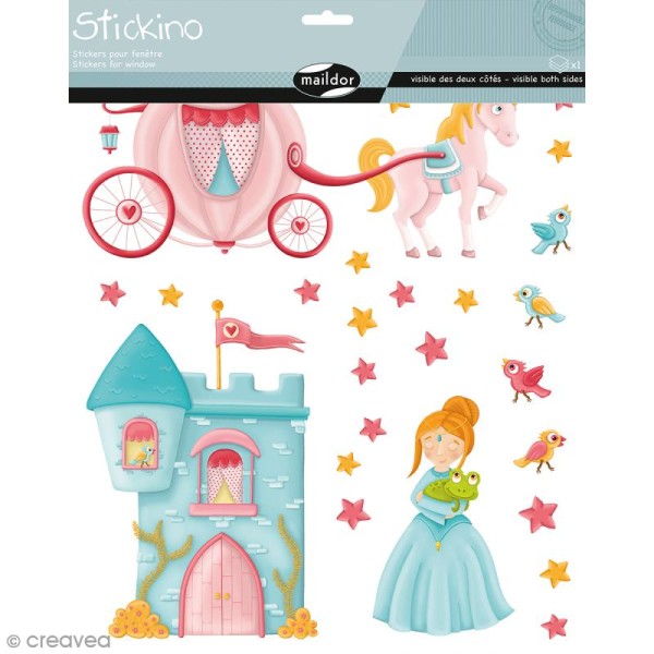 Stickers Fenêtre Stickino - Princesses - 1 planche 30 x 38 cm - Photo n°1