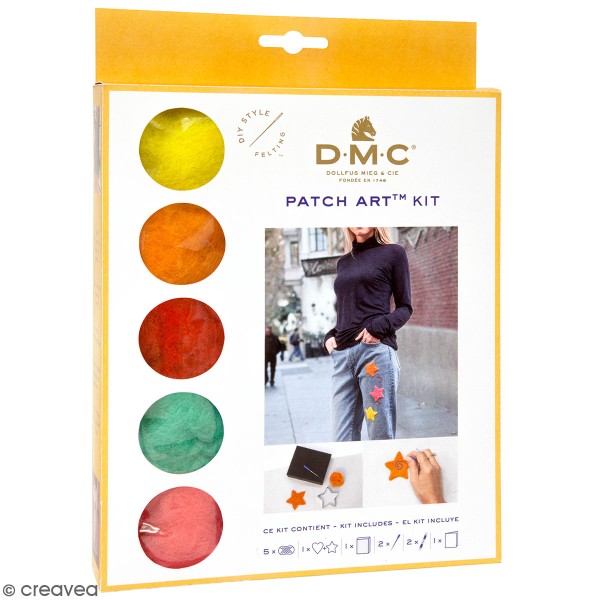 Kit patch art DMC coeur et étoile - 13 pcs - Photo n°1