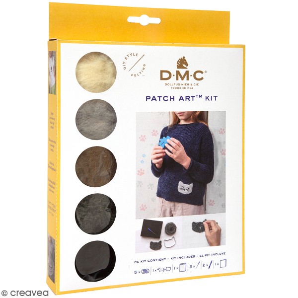 Kit patch art DMC chien et chat - 13 pcs - Photo n°1