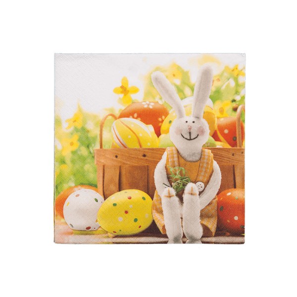 Serviettes en papier lapin et oeufs de Pâques (x20) - Photo n°1