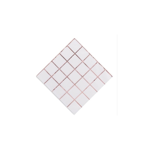 Serviettes hexagonales or rose x16 - Photo n°1