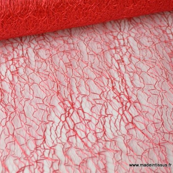 Tissu Tulle résille rouge pour décoration - Photo n°1