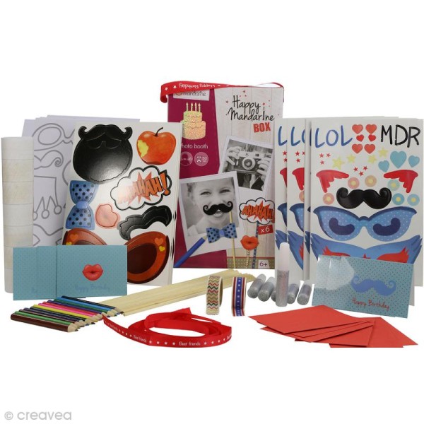 Kit créatif Happy Mandarine Box - Photo Booth - 6 personnes - Photo n°2