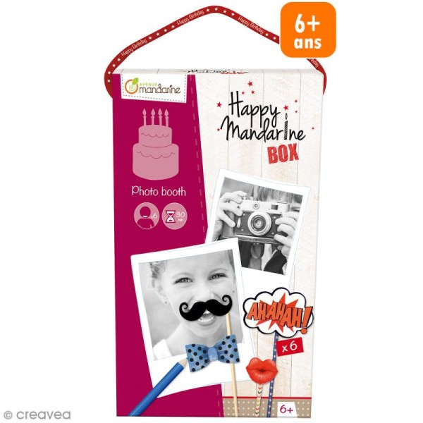 Kit créatif Happy Mandarine Box - Photo Booth - 6 personnes - Photo n°1