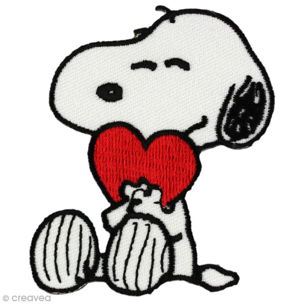 Ecusson brodé thermocollant - Snoopy - Snoopy et coeur - Photo n°1