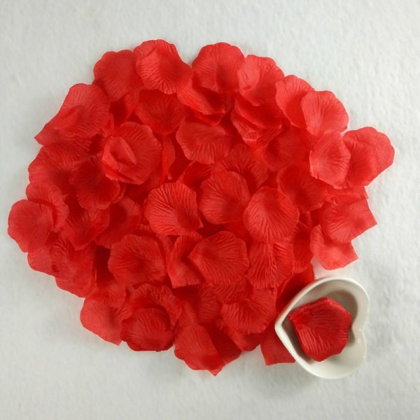 Env 300pcs Rouge Filés de Soie Artificielle de Pétales de Fleurs de Mariage Fête Décoration de Acces - Photo n°2
