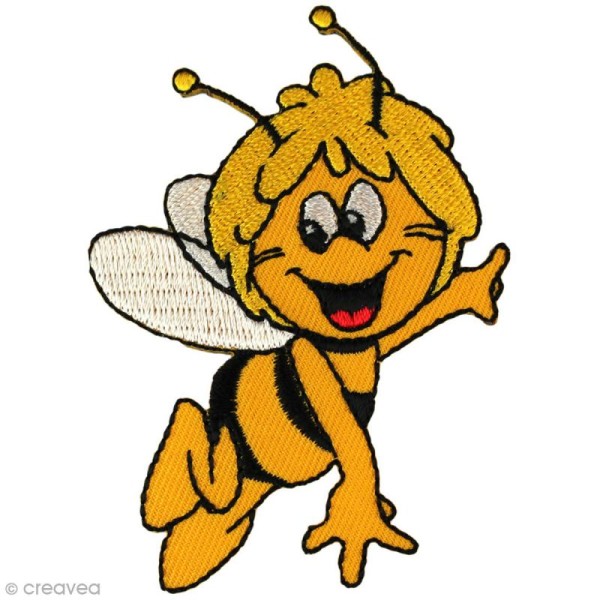 Ecusson brodé thermocollant - Maya l'abeille - Maya vole - Photo n°1