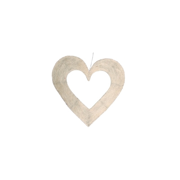 Coeur en sisal ivoire - Photo n°1