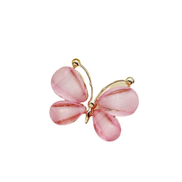 2pcs Or Rose Fleur Papillon en Métal Cristal Cabochon, dos plat Fabrication de Bijoux Fournitures d' - Photo n°1